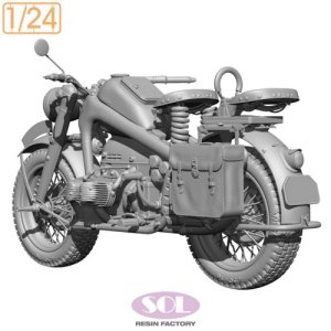 画像4: SOL MODEL[MM903]1/24 WWII ドイツ KS750軍用オートバイ (4)