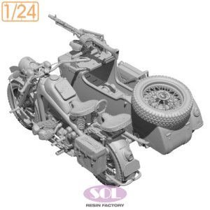 画像3: SOL MODEL[MM904]1/24 WWII ドイツ KS750軍用サイドカー (3)
