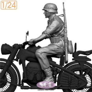 画像1: SOL MODEL[MM908]1/24 WWII ドイツ KS750用乗員＃1 オートバイ兵(SOL MODEL用) (1)