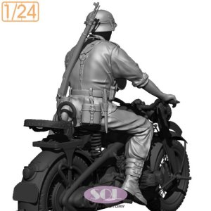 画像2: SOL MODEL[MM908]1/24 WWII ドイツ KS750用乗員＃1 オートバイ兵(SOL MODEL用) (2)