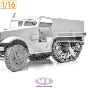 画像1: SOL MODEL[MM967]1/16 WWII アメリカ M3A1ハーフトラック 自重変形タイヤ&履帯セット 滑り止めチェーン付(アンディーズホビー用) (1)