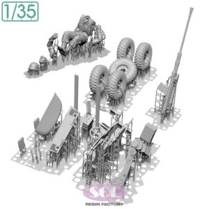 画像5: SOL MODEL[MM972]1/35 WWII ドイツ 2cm Gebirgsflak 38搭載シュビムワーゲン166型対空自走砲 コンバージョンセット ドライバー付(タミヤ用) (5)