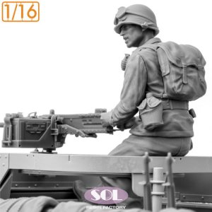 画像3: SOL MODEL[MM996]1/16 WWII アメリカ M3A1ハーフトラック機関銃手&M2 .50口径重機関銃セット (3)