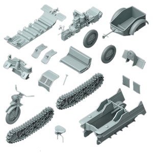 画像4: SOL MODEL[MM390]1/35 WWIIドイツSd.Kfz.2ケッテンクラートHK101 エンジン/トレーラー付(3D) (4)