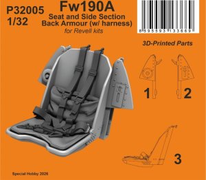 画像1: CMK[CMKP32005]1/32 Fw190A 操縦席w/防弾板(ベルトモールド付) (レベル用) (1)