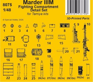 画像1: CMK[CMK8075]1/48 マーダーIIIM戦闘室ディテールセット (タミヤ用) (1)