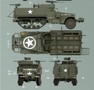 画像14: タコム[TKOAHHQ-35001]1/35 米軍 M3 & M3A1 ハーフトラック 1 + 1 コンボキット (14)