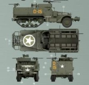 画像13: タコム[TKOAHHQ-35001]1/35 米軍 M3 & M3A1 ハーフトラック 1 + 1 コンボキット (13)