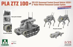 画像4: タコム[TKO2222X]1/35 PLA ZTZ 100 主力戦車 + ZRY-222 無人戦闘地上車両 (UCGV) & 「ロボットウルフ」 無人戦闘システム (限定版) (4)