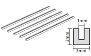 画像2: プラ材3mmコの字形棒（5本入） (2)