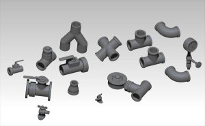 画像1: VG DioModels[VG64013]1/35 汎用 パイプ継手セット 2mm径用 (1)