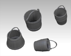 画像1: VG DioModels[VG64046]1/35 汎用 木製バケツセット(4個入) (1)