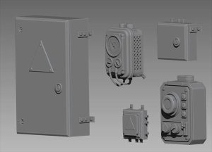 画像2: VG DioModels[VG64051]1/35 汎用 電気ボックスセット(5個入) (2)