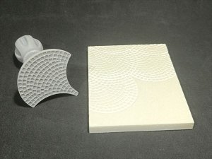 画像1: VG DioModels[VG64116]1/35 汎用 テクスチャースタンプ 扇形模様の石畳「クジャクの羽根」 (1)