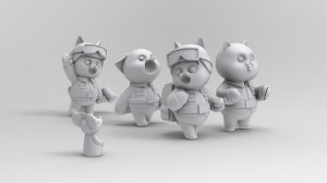 画像8: トリファクトリー[ATN-008]ノンスケールJSGF 陸自ねこ戦車搭乗員パート2 みんなで行こう！(5体入) (8)