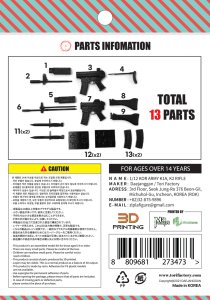画像4: トリファクトリー[GUN-02]1/12 韓国陸軍 ROK K1A短機関銃＆K2小銃 (4)