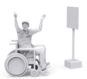 画像3: トリファクトリー[MF-53A]1/24 現用 「ホットショット」車いすの男&標識看板 (3)