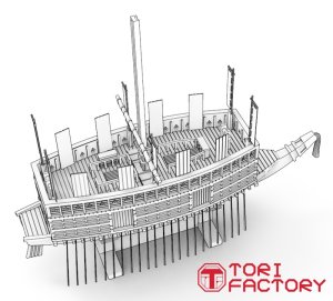 画像4: トリファクトリー[MU-03]1/350 16世紀 日本水軍 関船(2隻入) (4)