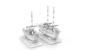 画像11: トリファクトリー[MU-05]1/350 16世紀 朝鮮水軍 支援船セット(6隻入) (11)
