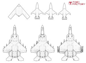 画像6: トリファクトリー[TF-A12]1/350 現用 韓国 KF-21ボラメ ステルス戦闘機シリーズ/KAORI-Xステルス無人戦闘機セット(11機入) (6)