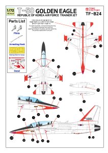 画像2: トリファクトリー[TF-B24]1/72 現用 韓国 T-50ゴールデンイーグル高等練習機 デカールセット(アカデミー用) (2)