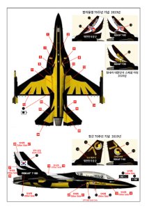 画像2: トリファクトリー[TF-B25]1/72 現用 韓国 T-50Bブラックイーグルス デカール&マスキングシートセット(アカデミー用) (2)