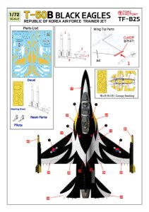 画像3: トリファクトリー[TF-B25]1/72 現用 韓国 T-50Bブラックイーグルス デカール&マスキングシートセット(アカデミー用) (3)