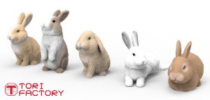 画像9: トリファクトリー[ZA-16C]1/12 ジオラマアクセサリー ウサギセット(5点) (9)