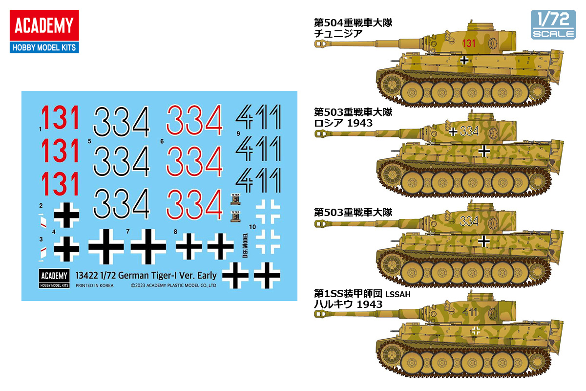 アカデミー[AM13422]1/72 VI号戦車 ティーガーI初期生産型 - M.S
