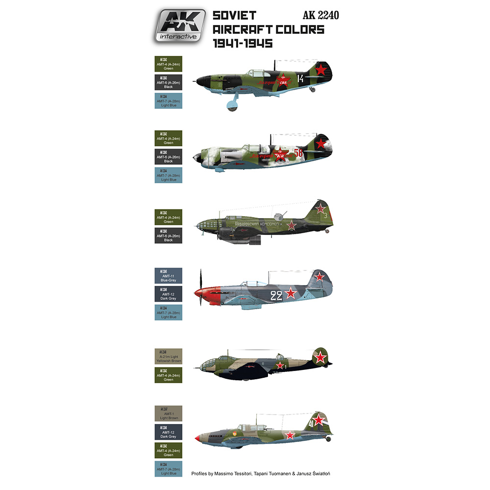 AKインタラクティブ[AK2240]ソビエト航空機カラーセット 1941-1945
