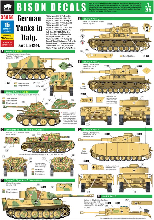Bison Decals イタリア戦線のドイツ戦車デカールセット Part1 1943 1944 M S Models Web Shop Bison Decals イタリア戦線のドイツ戦車デカールセット Part1 1943 1944 M S Models Web Shop