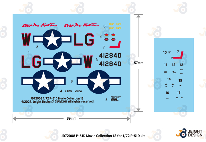 WWII　Shop　アメリカ陸軍航空隊戦闘機　Models　P-51Dマスタング　デカール/フィギュアセット　ムービーコレクションNo.13「トップガン」2022(タミヤなど用)　Web