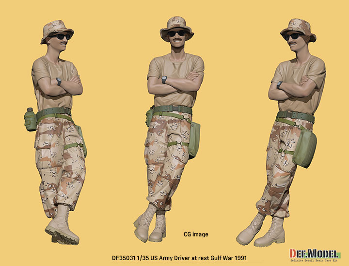 DEF.MODEL[DF35031]1/35 現用 アメリカ陸軍兵士 小休止する運転士 湾岸戦争1991