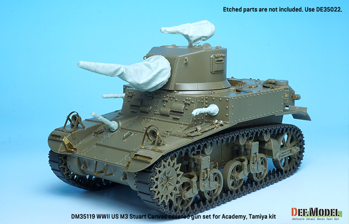 DEF.MODEL[DM35119]1/35 WWII アメリカ陸軍M3スチュアート軽戦車用銃身キャンバスカバーセット(タミヤ/アカデミー用) -  M.S Models Web Shop