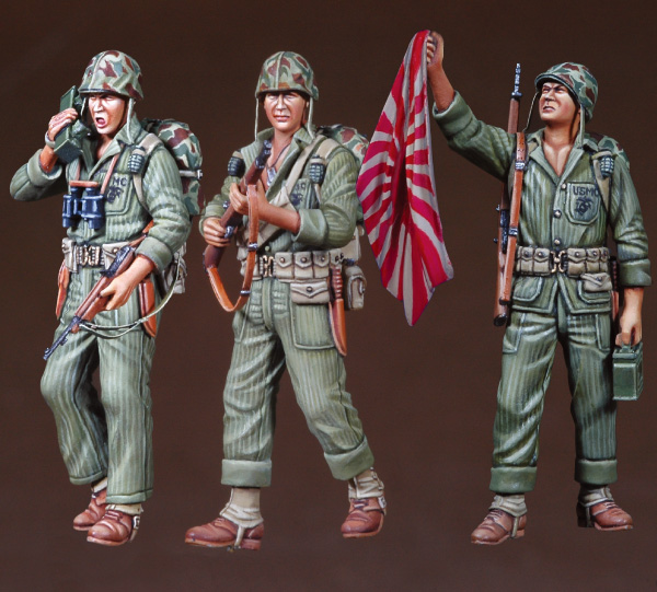 DEF.MODEL[DO35C10]1/35 WWII米 海兵隊歩兵(3体セット)