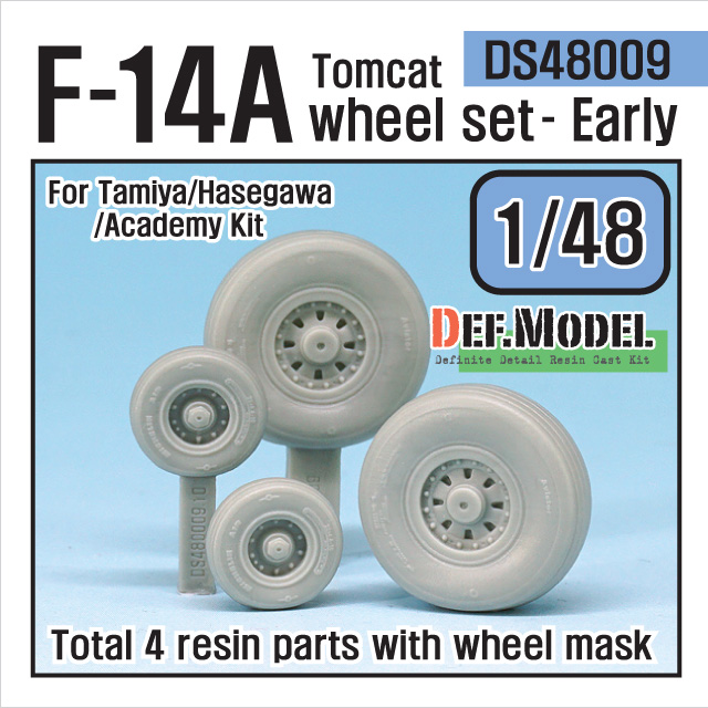 DEF.MODEL[DS48009]1/48 F-14Aトムキャット 初期型自重変形タイヤセット(タミヤ/ハセガワ用) - M.S Models  Web Shop