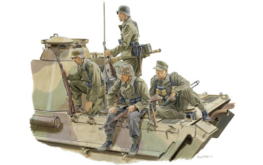 ドラゴンモデル[DR6156]1/35 WW.II ドイツ軍 戦車跨乗兵セット ロレーヌ 1944