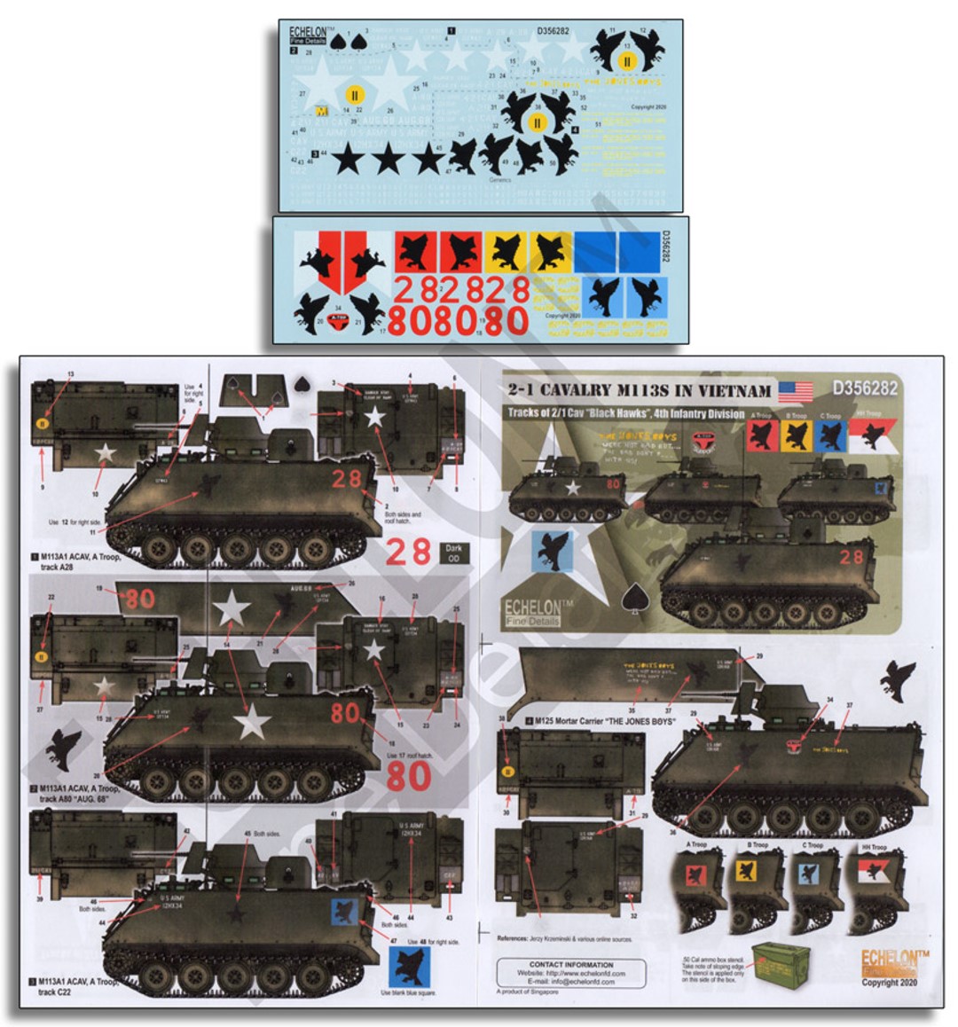 Echelon D3562 1 35 ベトナム戦争 米 第1騎兵連隊第2中隊所属のm113 ベトナム1968 M S Models Web Shop