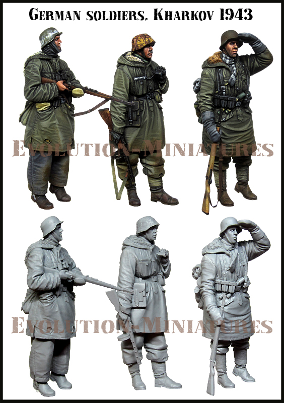 エボリューション[EM-35223]1/35 WWII ドイツ陸軍 冬季装備歩兵 哨戒チームセット(1943〜45)3体セット