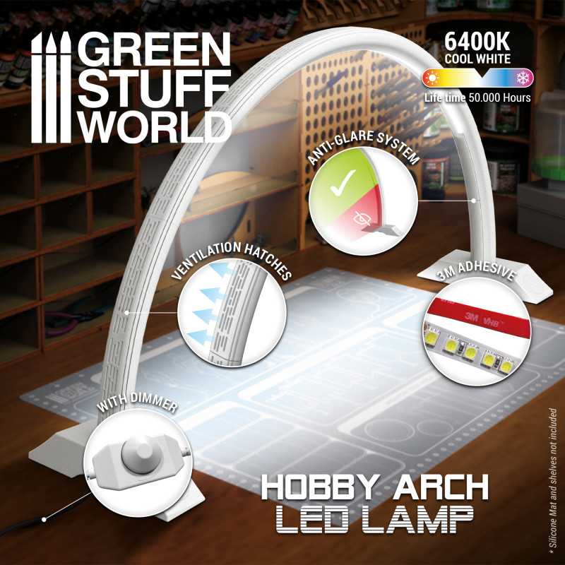 グリーンスタッフワールド[GSWD-11061]アーチ型LEDデスクライトセット ボディカラー：フェードホワイト