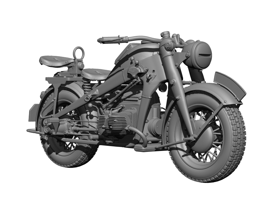 H3 Models[HS16031]1/16 WWII ドイツ ツュンダップKS750 軍用バイク