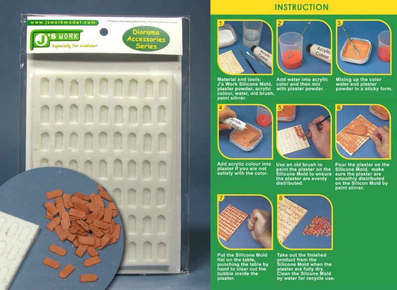 J's Work Silicone Mould for Making 1/35 Field Rock Pavement No.1 