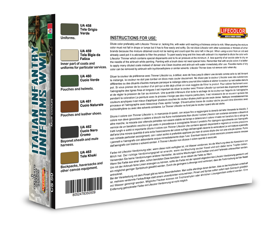 ライフカラー Cs 50 Wwi 第一次大戦イタリア王国軍歩兵制服カラーセット M S Models Web Shop ライフカラー Cs 50 Wwi 第一次大戦イタリア王国軍歩兵制服カラーセット M S Models Web Shop