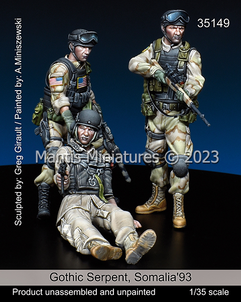 アメリカ　Models　マンティス・ミニチュアズ[Man35149]1/35　現用　Web　「ブラックホーク・ダウン」ゴシック・サーペント作戦　ソマリア'93(3体入)　Shop