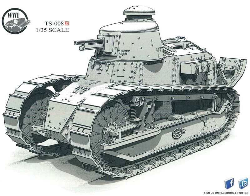 モンモデル[MENTS-008S]1/35 日本陸軍ルノー甲型戦車(日本限定品1000個)