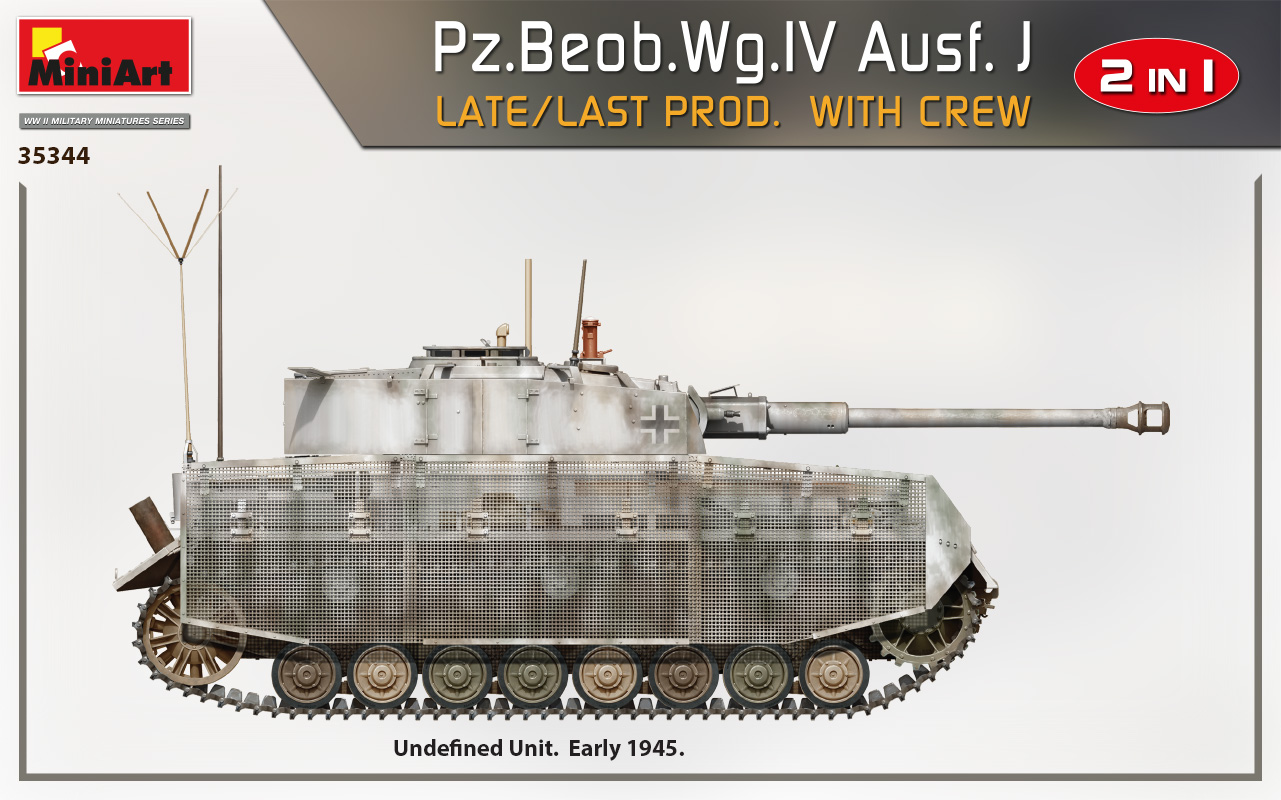 ミニアート[MA35344]1/35IV号戦車J型Pz.Beob.wg.砲兵観測車 後期/最終生産型 選択式（乗員５体付）