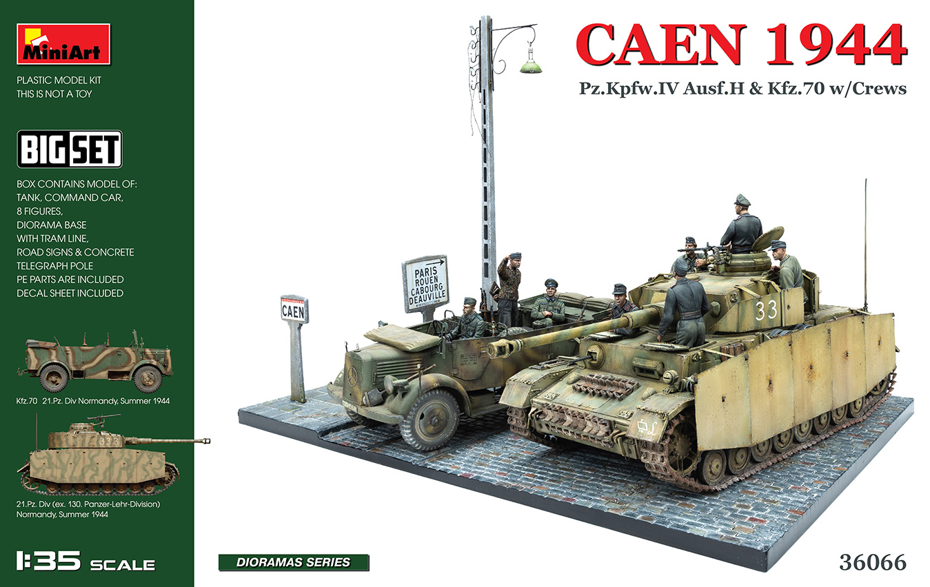 ミニアート[MA36066]1/35　カーン 1944年 IV号戦車 Ausf.H & Kfz.70 w/クルーフィギュア8体 ビッグセット