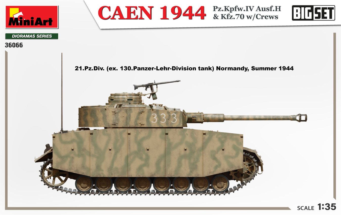 ミニアート[MA36066]1/35　カーン 1944年 IV号戦車 Ausf.H & Kfz.70 w/クルーフィギュア8体 ビッグセット