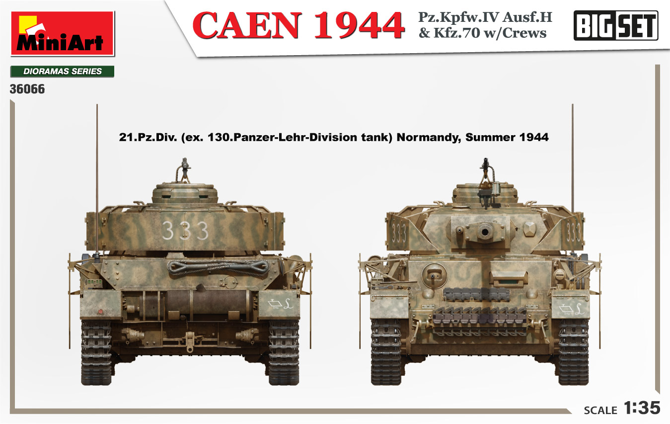 ミニアート[MA36066]1/35　カーン 1944年 IV号戦車 Ausf.H & Kfz.70 w/クルーフィギュア8体 ビッグセット