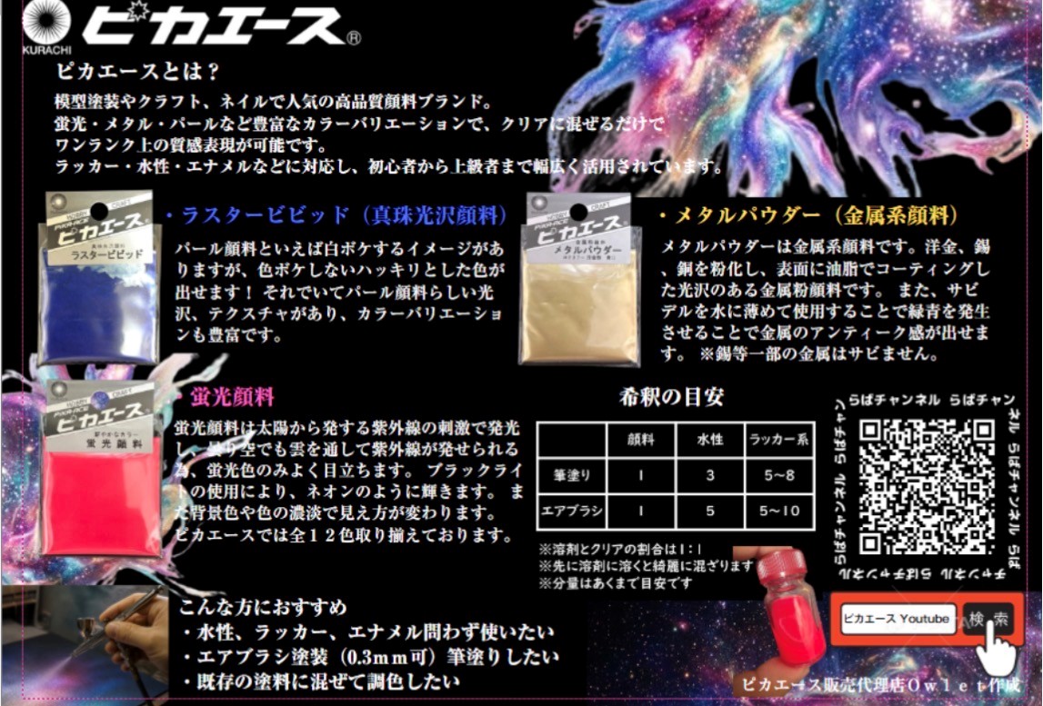ピカエース[No103]夜光顔料 No103 赤色 3g - M.S Models Web Shop
